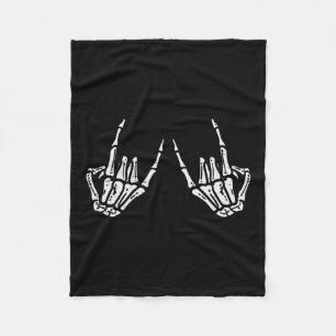 Cobertor De Velo Rocker Hand Sinal Skeleton Retro Halloween Men