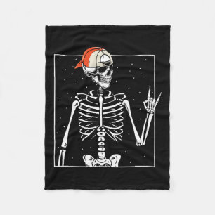 Cobertor De Velo Rocker Skeleton Boné Skater Legal Halloween Punk