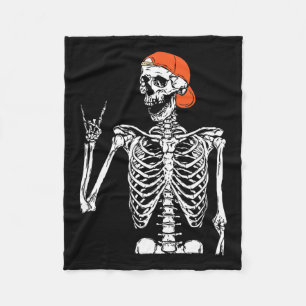 Cobertor De Velo Rocker Skeleton Hand Rock Sobre O Halloween Engraç