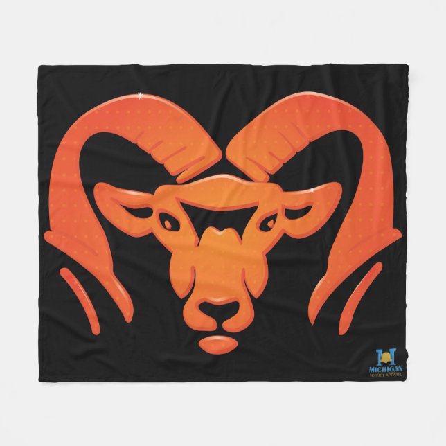 Cobertor De Velo Rockford Rams #4 Fleece Blanket (Frente (Horizontal))