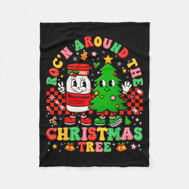 Cobertor De Velo Rocn Around The Christmas Tree Nurse Icu Pjs Xmas  (Frente)