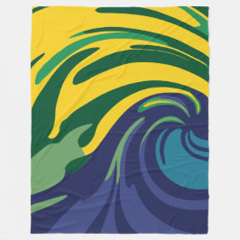 Cobertor De Velo Roda vibrante de verde, amarelo e azul