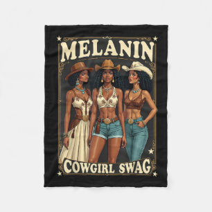 Cobertor De Velo Rodeo Rodeo Cowgirl Andando Melanin Cowgir