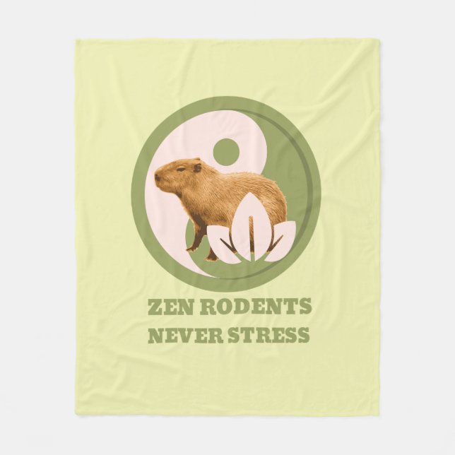 Cobertor De Velo Roedores Zen Nunca Estressam Humor do Capivara (Frente)