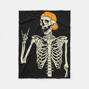 Cobertor De Velo Roker Skeleton Boné Skater Legal Halloween Punk Ro