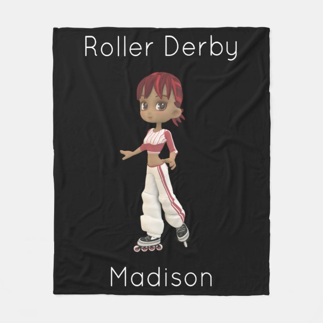 Cobertor De Velo Roller Derby Personalizado Fleece Blanket (Frente)