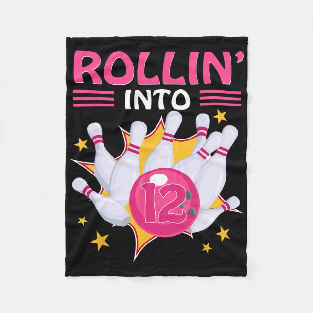 Cobertor De Velo Rollin' Para 12 Birthda Boliche 12 (Frente)
