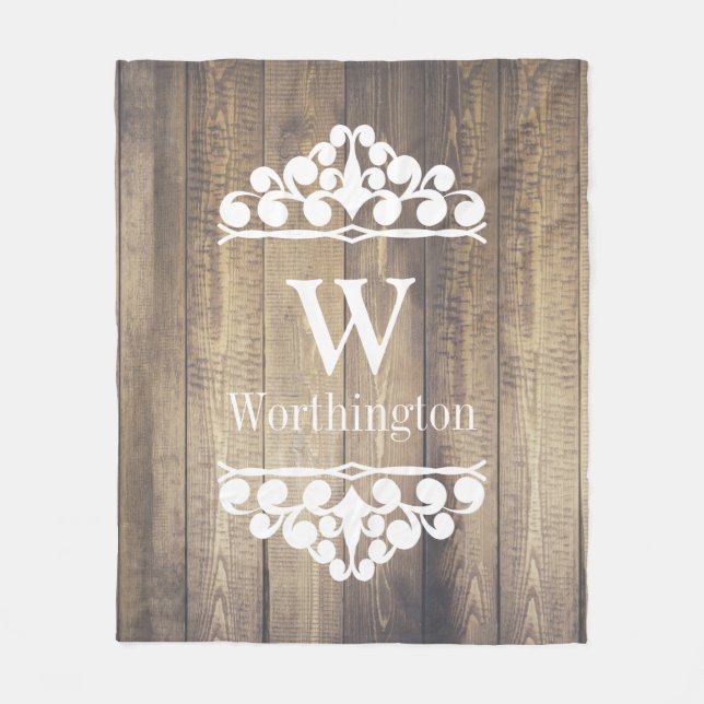 Cobertor De Velo Rolos brancos do país de madeira da casa da quinta (Frente)