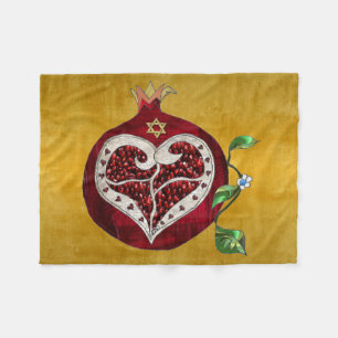 Cobertor De Velo Romã Judaica Coração Hanukkah Rosh Hashanah