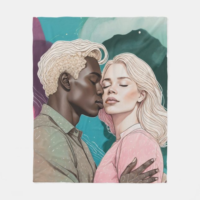 Cobertor De Velo Romance Cósmico (Frente)