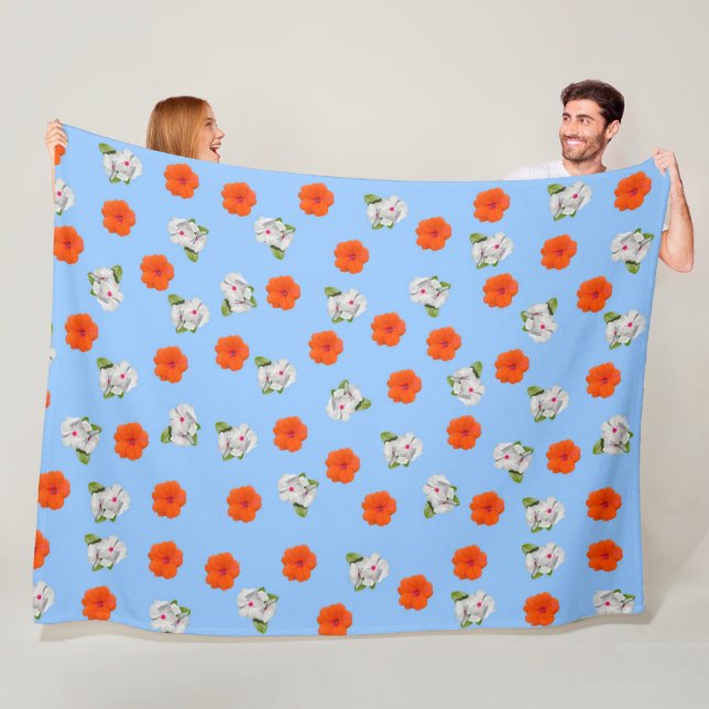 Cobertor De Velo Romance Floral (fundo azul) (In Situ)