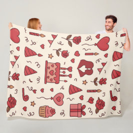 Cobertor De Velo Romantic Celebration Doodle Pattern