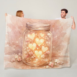 Cobertor De Velo Romantic Heart Jar Throw Blanket