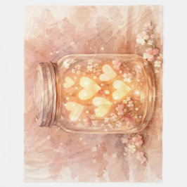 Cobertor De Velo Romantic Heart Jar Throw Blanket
