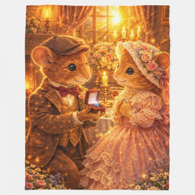 Cobertor De Velo Romantic Proposal Couple Gift Engagement Love (Frente)