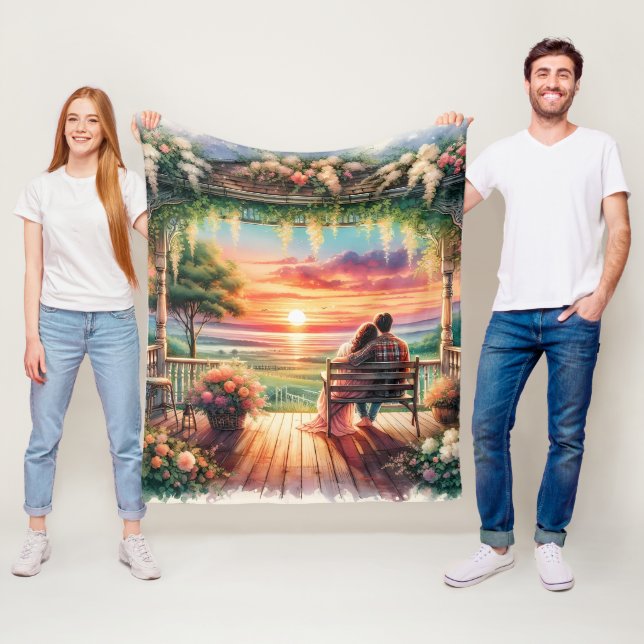 Cobertor De Velo Romantic Sunset Porch View Illustration (In Situ)
