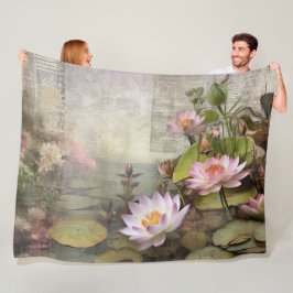 Cobertor De Velo Romântica Lotus Reverie Elegância Floral Rosa