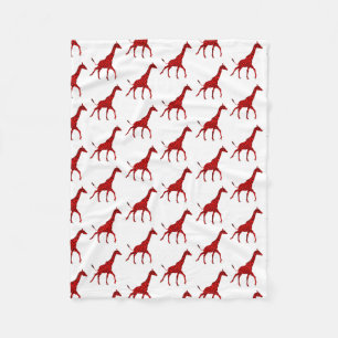 Cobertor De Velo Romântica Red Giraffe Padrão Cortado