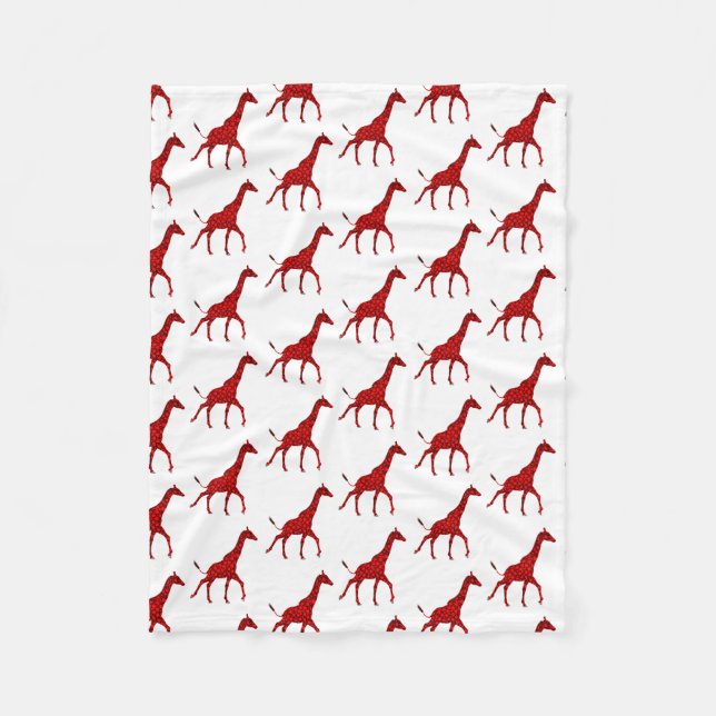 Cobertor De Velo Romântica Red Giraffe Padrão Cortado (Frente)