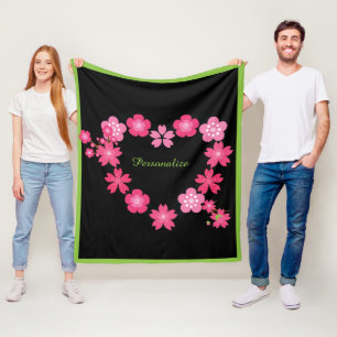 Cobertor De Velo Romântico Flores Rosa Personalizam a Forma Cardí