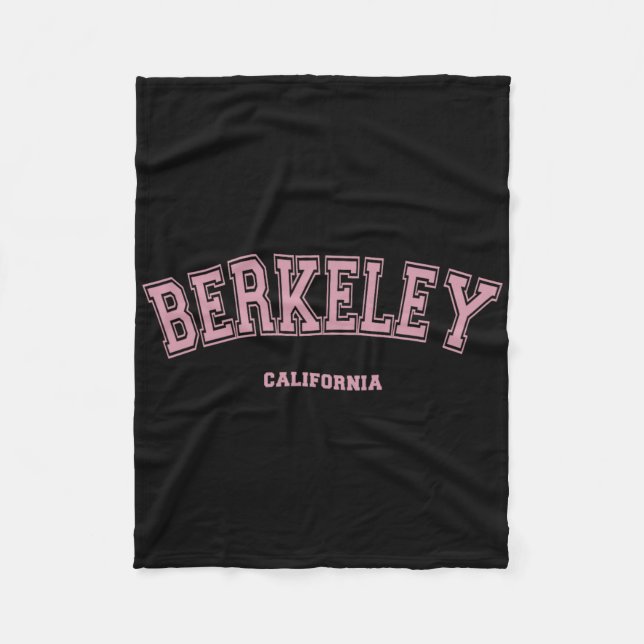 Cobertor De Velo Rosa Berkeley Califórnia Ca Estilo Varsity Em Berk (Frente)