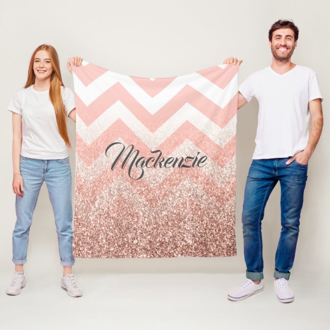 Cobertor De Velo Rosa Chevrons e Glitter (In Situ)