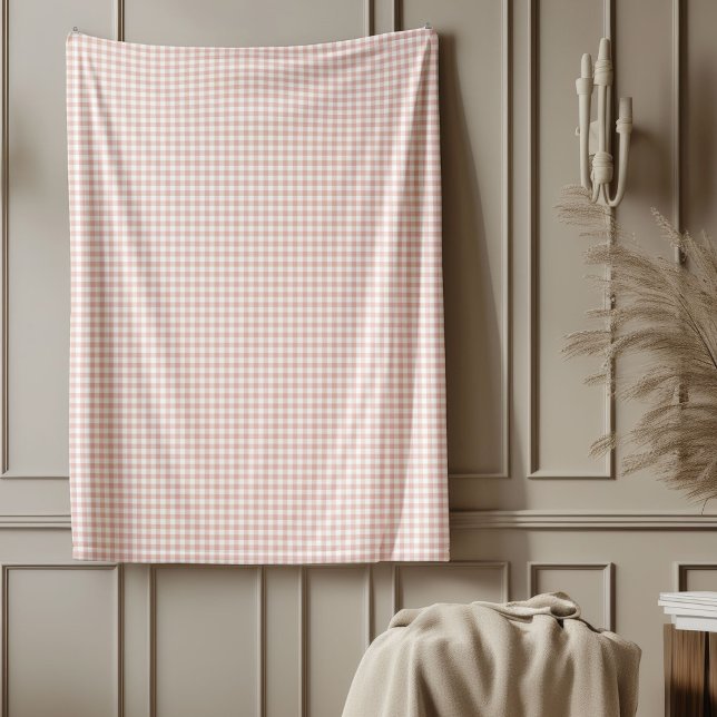 Cobertor De Velo Rosa clássico - Dourado verificar jogada para casa (Classic Rose Gold Check Throw for Stylish Homes Fleece Blanket)