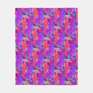 Cobertor De Velo Rosa da arte, azul, fundo vermelho da textura