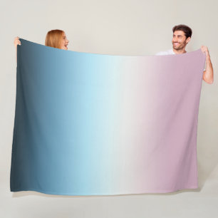 Cobertor De Velo Rosa de Gradação de Pastel Rosa e Azul