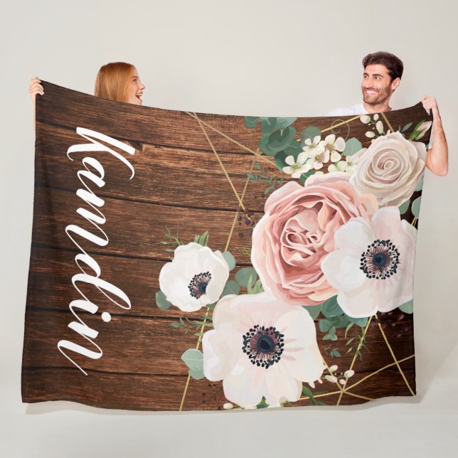 Cobertor De Velo Rosa de Jardim Geométrico de Peão Personalizado (In Situ)