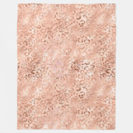 Cobertor De Velo Rosa de Pêssego Cor-de-rosa-claro-Dourado Leopardo