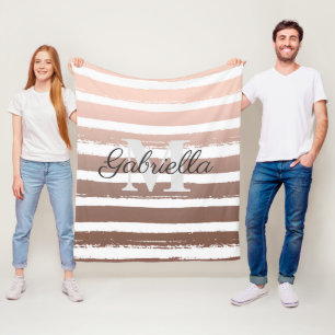 Cobertor De Velo Rosa Dourada com Monograma