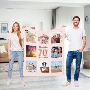 Cobertor De Velo rosa dourado, 70, dourado, nome da colagem de foto