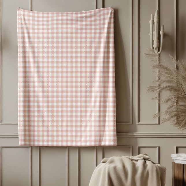 Cobertor De Velo Rosa Dourado Cheque em Aberto para Vida Justa Mode (Rose Gold Check Blanket for Modern Cozy Living)