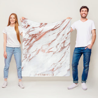 Cobertor De Velo Rosa Dourado Marble