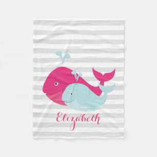 Cobertor De Velo Rosa e amigos da baleia da cerceta