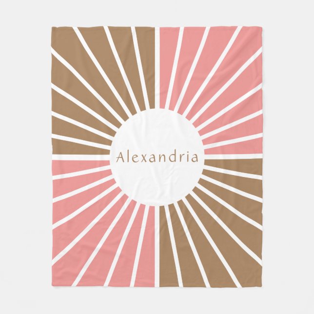 Cobertor De Velo Rosa e Castanho Personalizados (Frente)