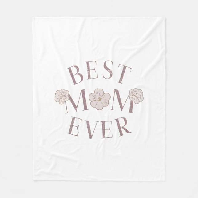 Cobertor De Velo Rosa Floral Melhor Mãe (Frente)