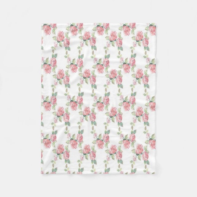 Cobertor De Velo Rosa Floral Shabby Chic Rosa (Frente)