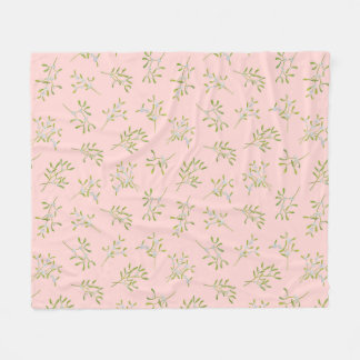 Cobertor De Velo Rosa Mistletoe Winter Fleece Blanket