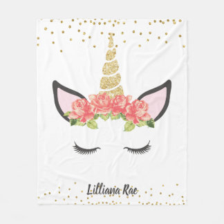 Cobertor De Velo Rosa Moderno Personalizado Unicorn Fleece Blanket