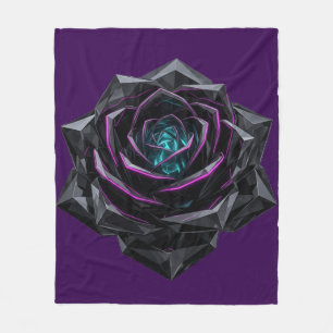 Cobertor De Velo Rosa Negra de Cristal Neon Futurista 3D Cyberpunk