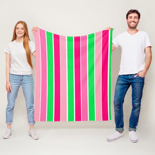 Cobertor De Velo Rosa Negrito e Faixa Verde (In Situ)