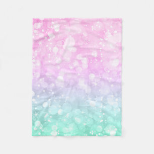 Cobertor De Velo Rosa Pastel & brilho & Sparkles Glam verdes de