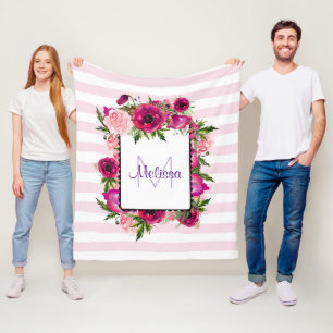 Cobertor De Velo Rosa Rosa Rosa Rosa Rosa e Buquê Floral Rosa Rosa