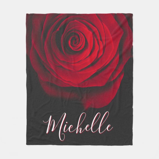 Cobertor De Velo Rosa vermelha monográfica personalizada fotografia (Frente)