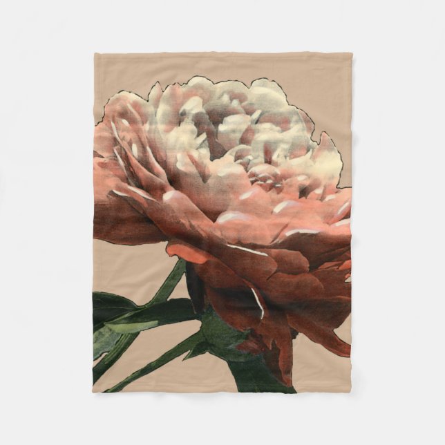 Cobertor De Velo Rosa vermelha Ruby com Destaques Brancos (Frente)