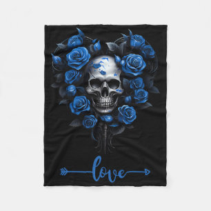 Cobertor De Velo Rosas Azuis Caveira Para Pedra do Amor do Dia dos