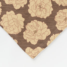 Cobertor De Velo Rosas barrocas em marrom-noz - padrão sem costura.