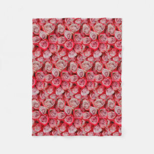 Cobertor De Velo Rosas bonitas em buquê rosa e vermelho